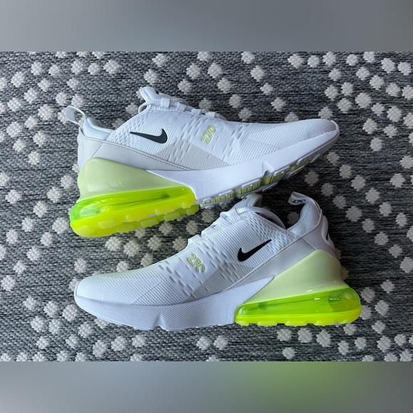 Nike Air Max 270 Big Kids Shoes White Lime green yellow Grey boys girls 7 7Y - Picture 12 of 14